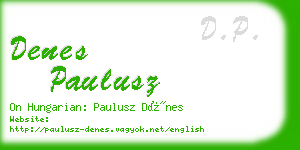 denes paulusz business card